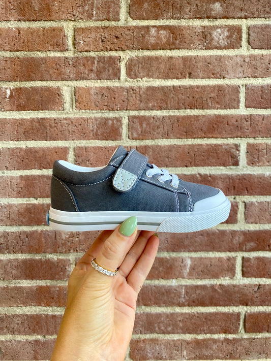 Footmates Jordan-Gray Canvas Velcro