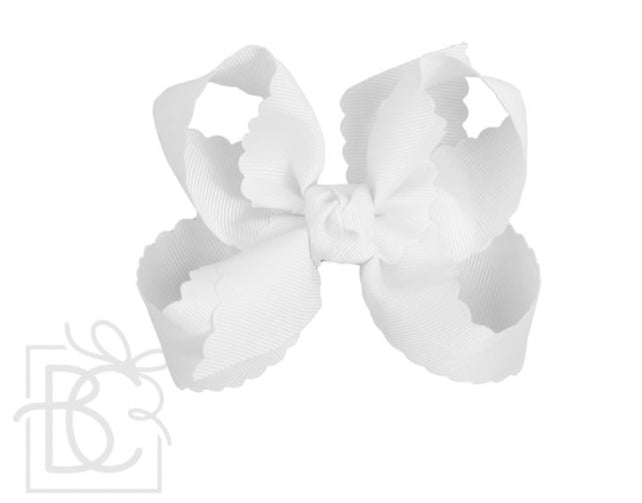 Beyond Creations 4.5” Large Scalloped Bow - White