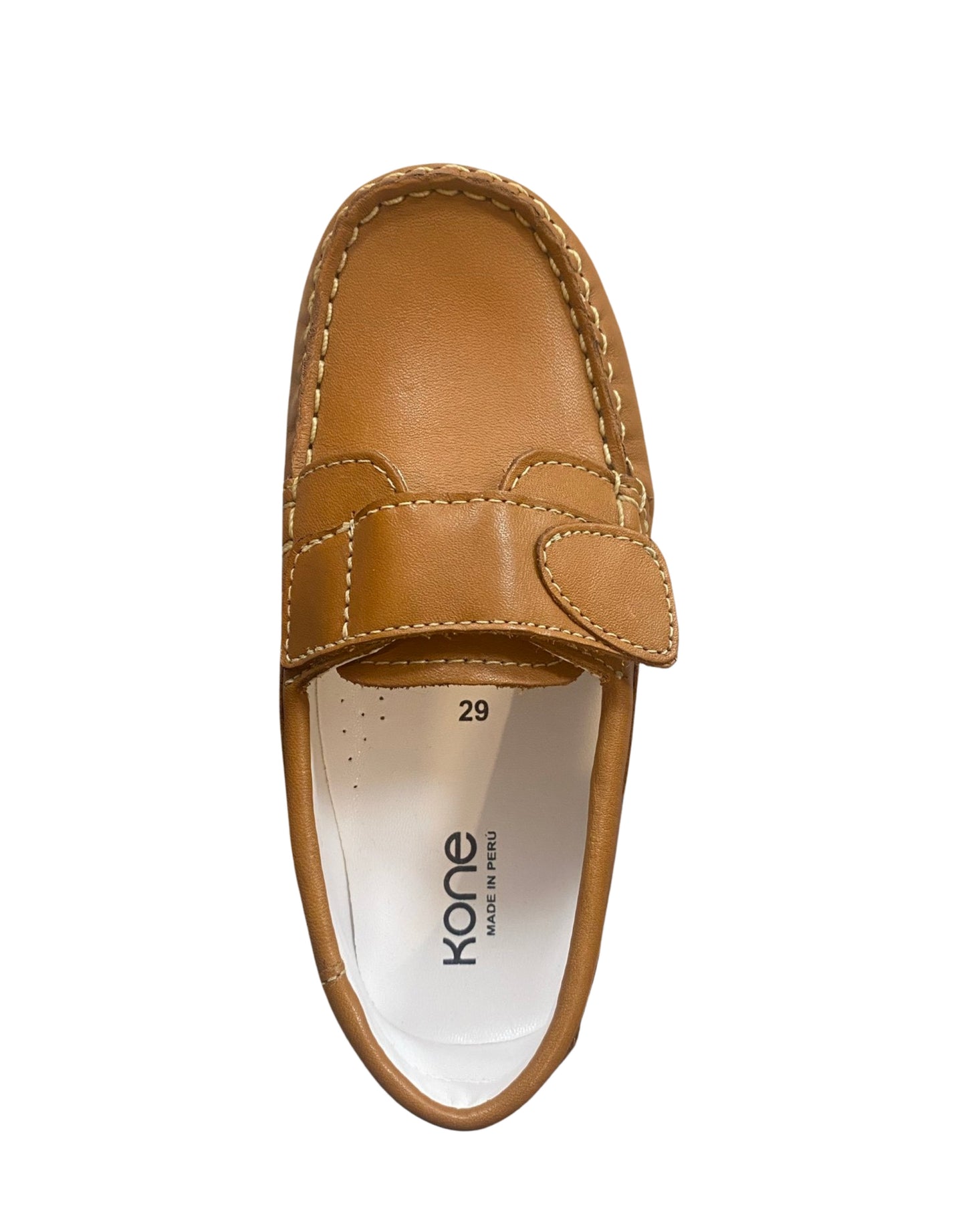 Kone Boys Velcro Penny Loafers (5004) - Natural