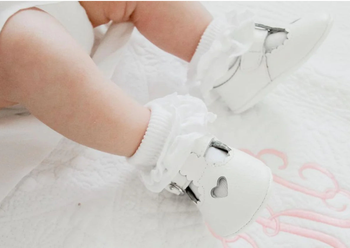 L’Amour Rosalie Crib Shoe 3528 - White