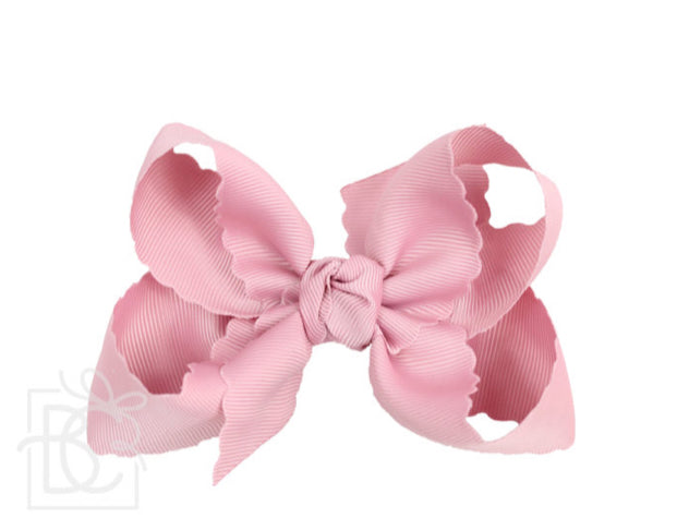 Beyond Creations 4.5” Large Scalloped Bow - Mauve