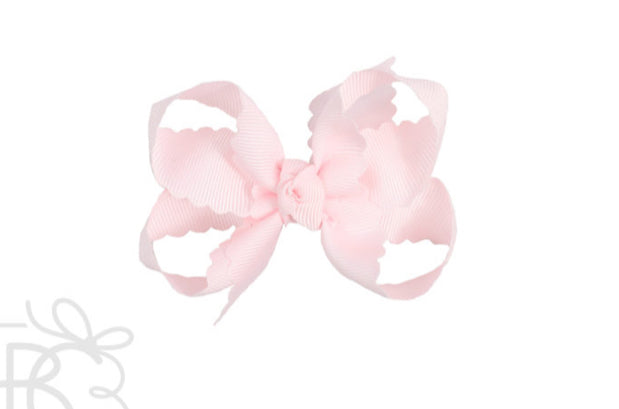 Beyond Creations 3.5” Medium Scalloped Bow - Powder Pink