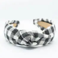 Maddie & Me Knotted Headband - Black Plaid Knot