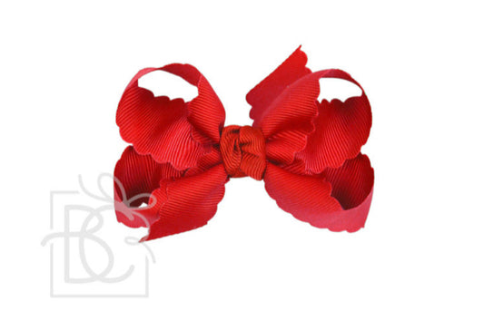 Beyond Creations 3.5” Medium Scalloped Bow - Red