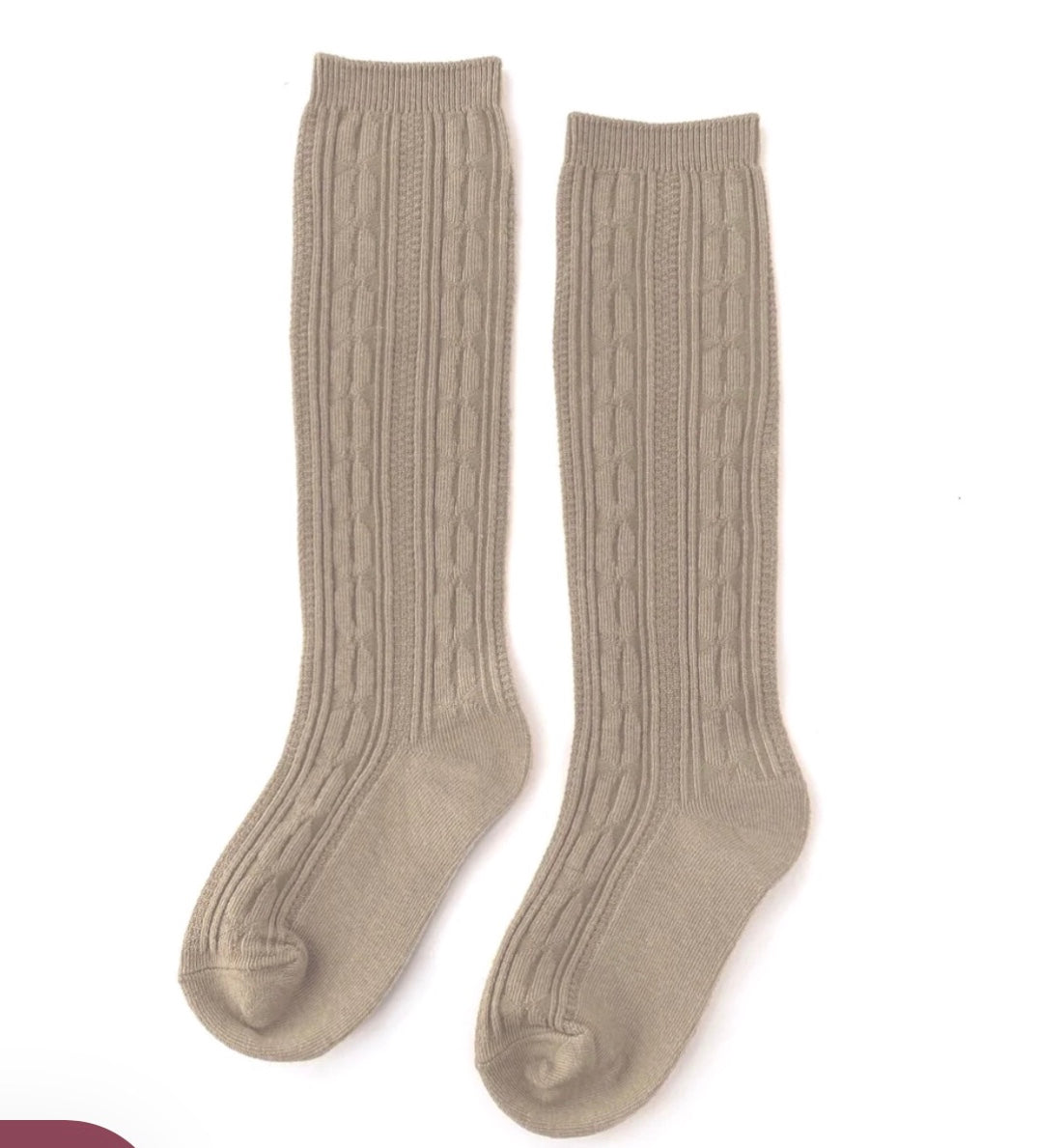 Little Stocking Co. Cable Knit Knee High Sock- Oat