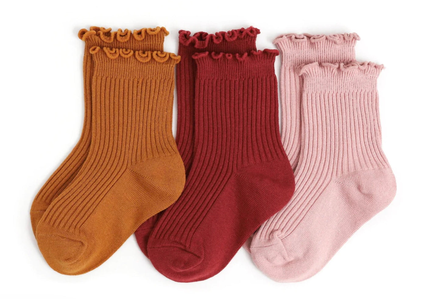 Little Stocking Co. Lettuce Top Midi Sock - 3-Pack Cider