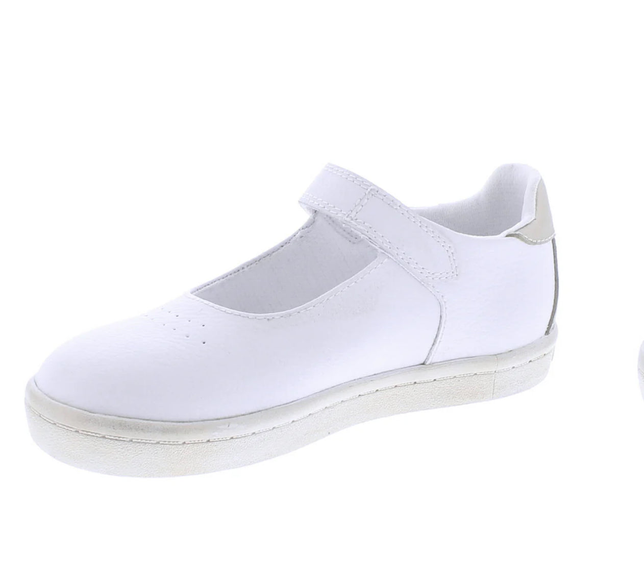 Footmates Stella - White Leather with Gold Star