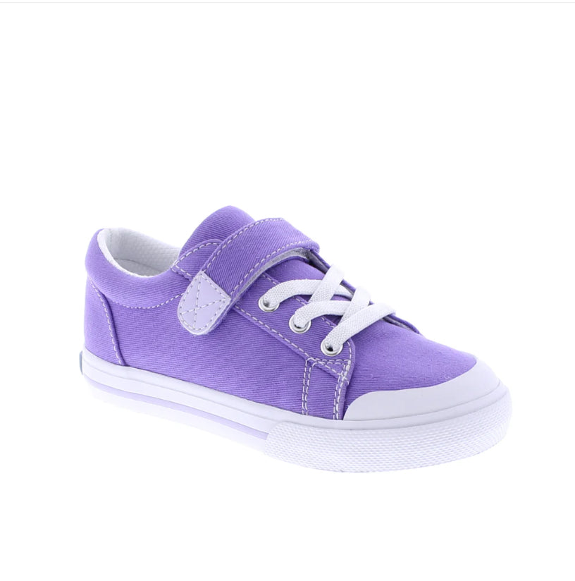 Footmates Jordan - Purple Canvas Velcro