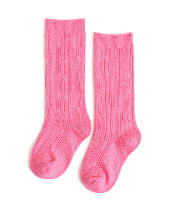 Little Stocking Co. Cable Knit Knee High Sock- Taffy