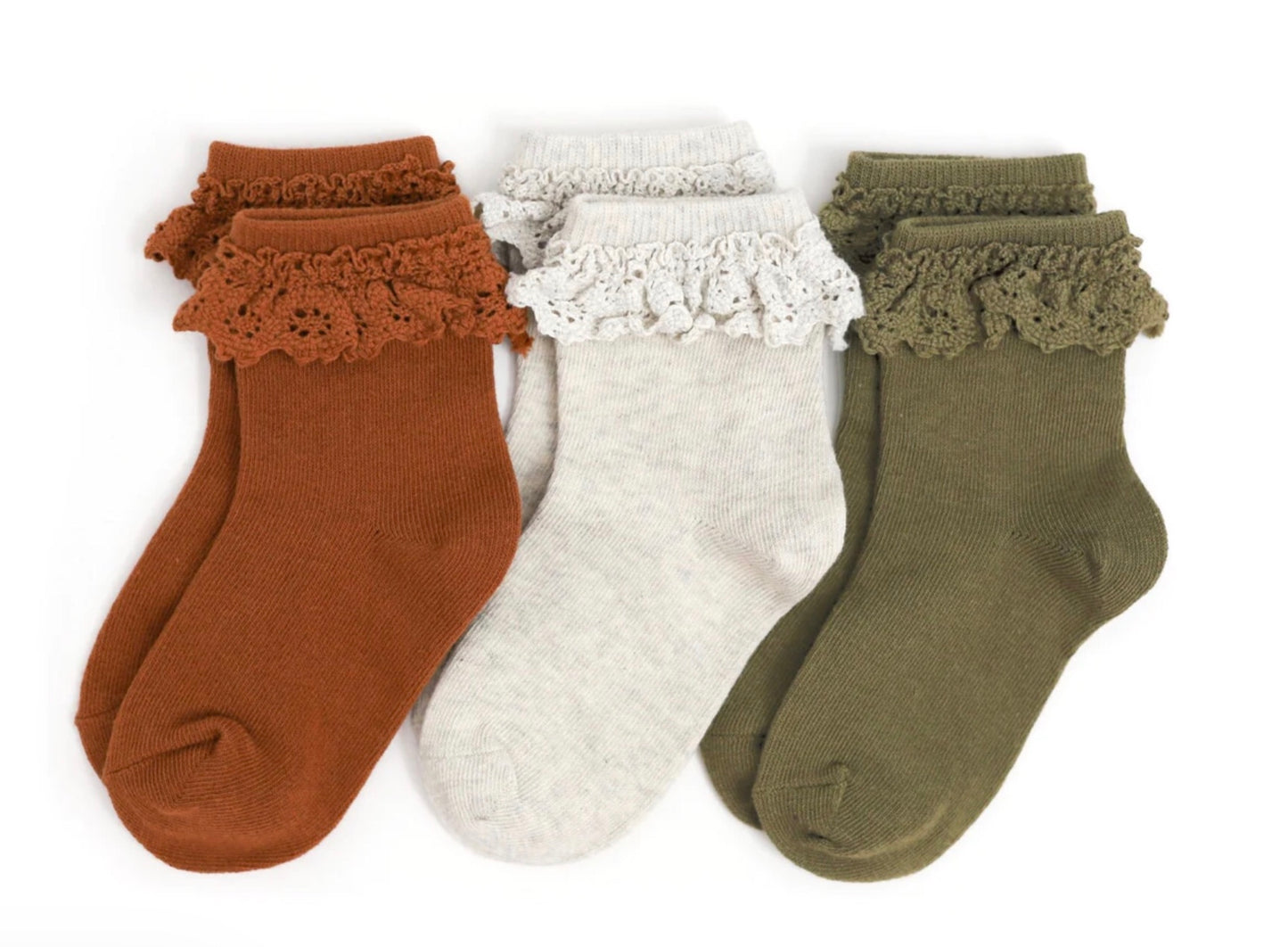 Little Stocking Co. Lace Top Midi Sock - 3 Pack- Roadtrip