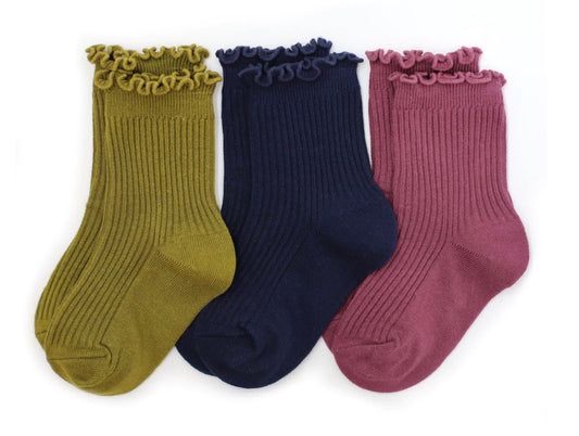 Little Stocking Co. Lettuce Top Midi Sock - 3-Pack Bookwarm