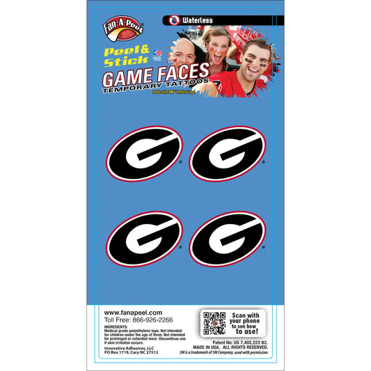 Georgia Game Faces - Temporary Tatoos