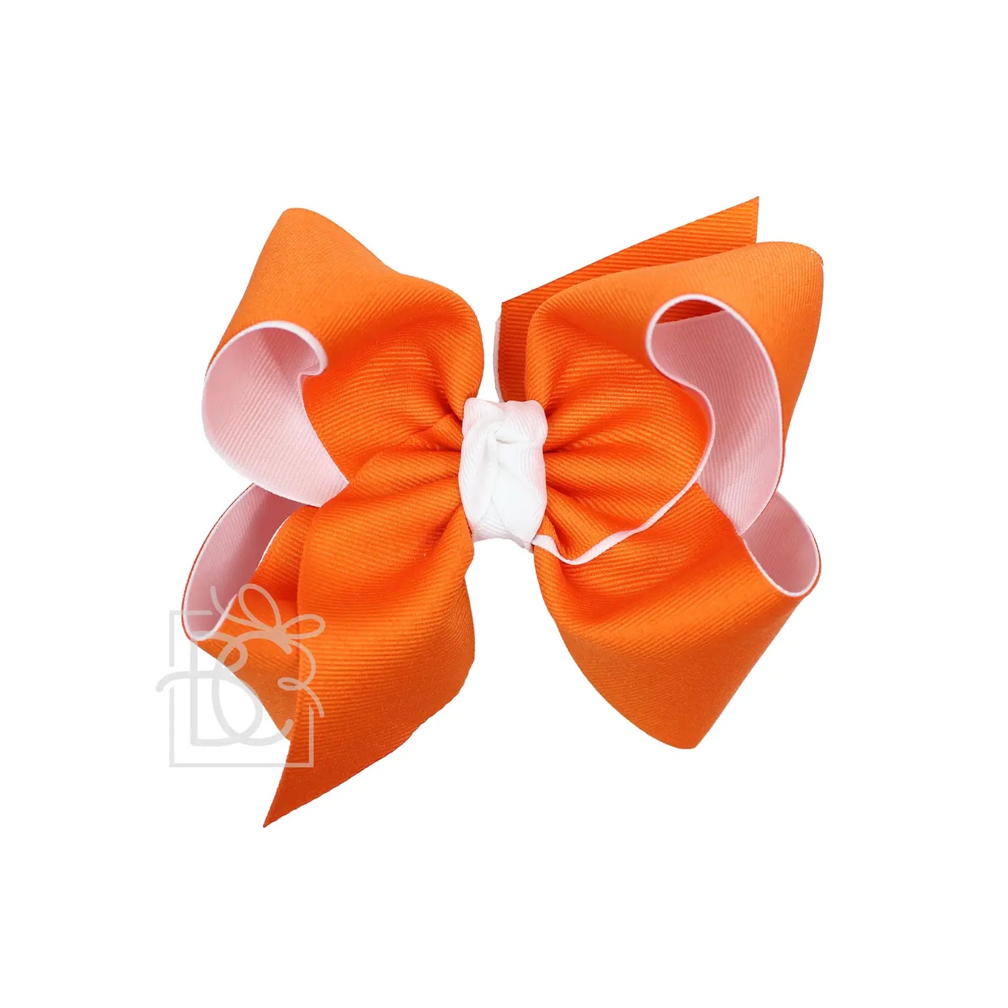 Beyond Creations Collegiate XL Layered Bow - Orange/White