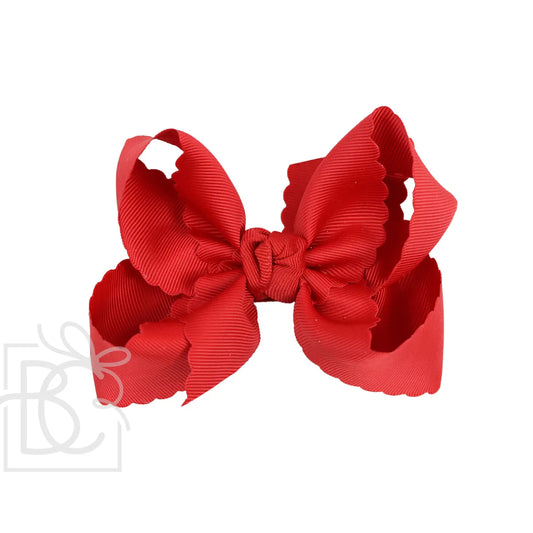 Beyond Creations 4.5” Large Scalloped Bow - Red