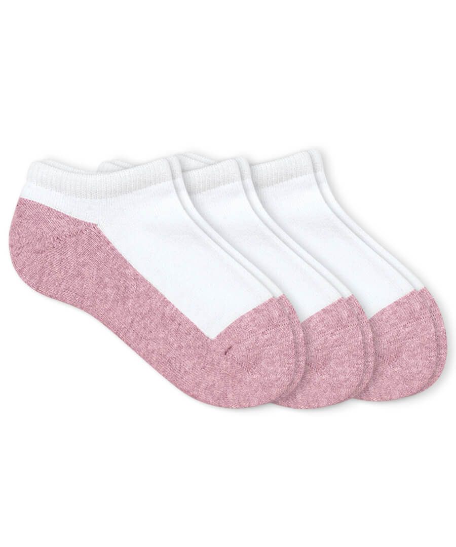 Jefferies Smooth Toe Sport Low Cut Socks - 3 pair pack - Pink -31173