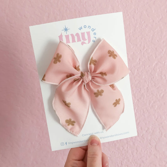 Tiny Wonders - Light Pink Gingerbread Bow