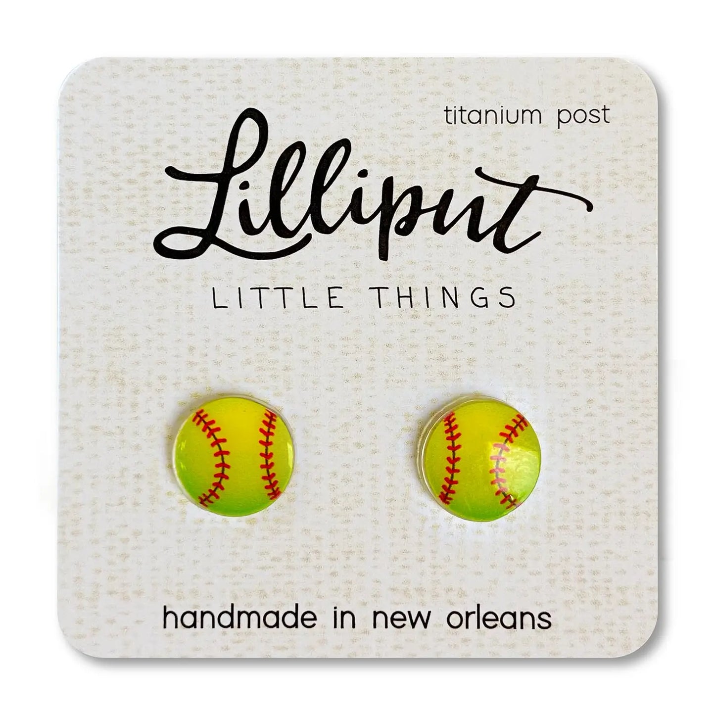 Lilliput Little Things Earrings - Softball