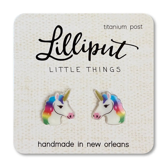 Lilliput Little Things Earrings - White Unicorn