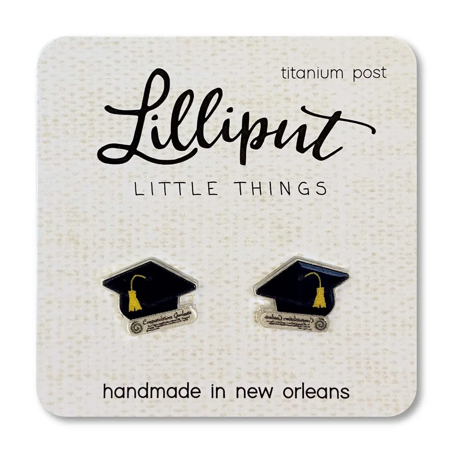 Lilliput Little Things Earrings - Graduation Cap