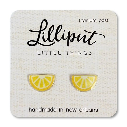 Lilliput Little Things Earrings - lemon wedge