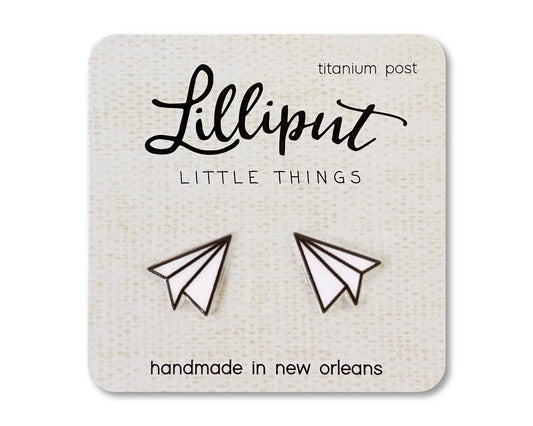 Lilliput Little Things Earrings - Paper Airplane