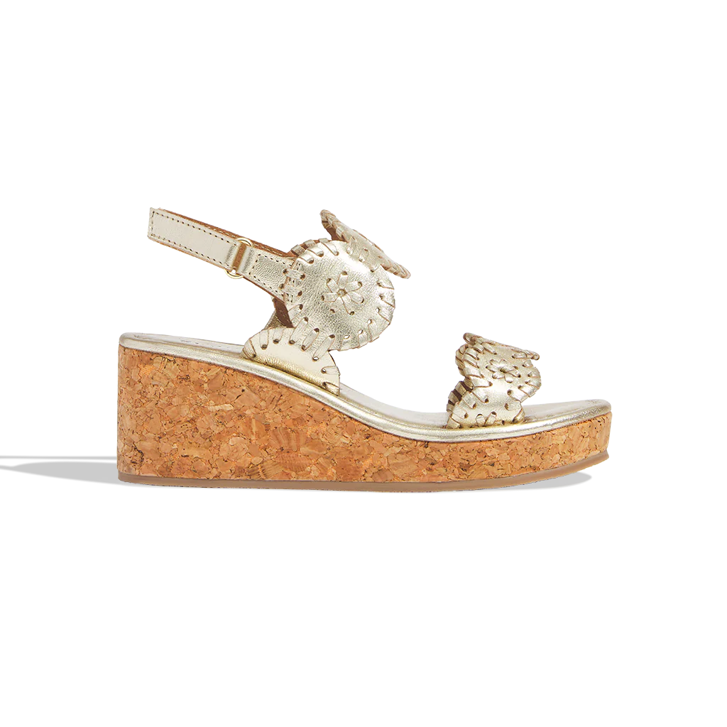 Jack Rogers Girls Lauren High Wedge - Platinum