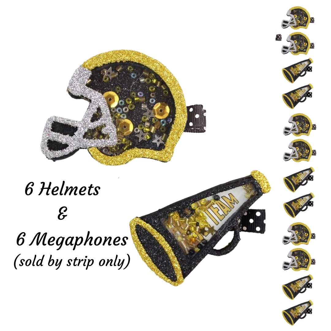 Beyond Creations - Black & Gold Shaker Bow Clip