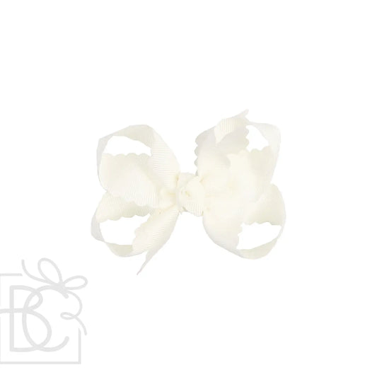 Beyond Creations 3.5” Medium Scalloped Bow - Antique White