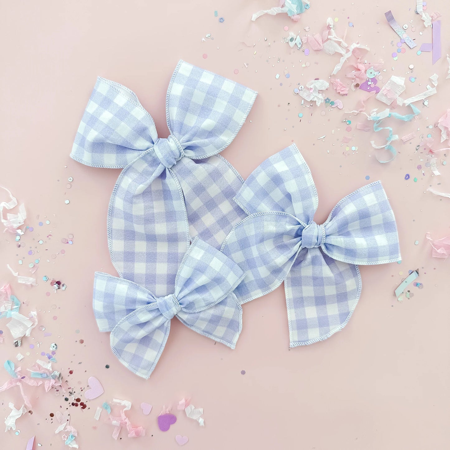 Tiny Wonders - Light Blue Gingham Bow