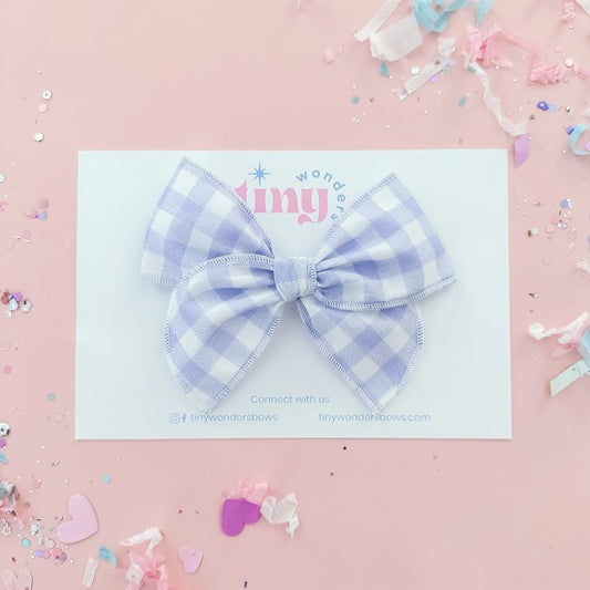 Tiny Wonders - Light Blue Gingham Bow