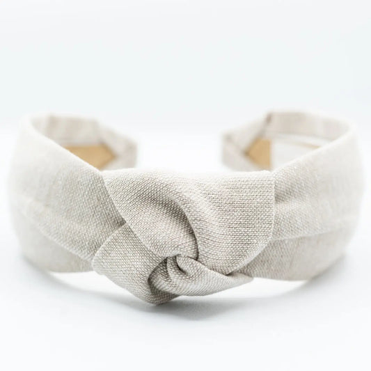 Maddie & Me Knotted Headband - Linen Neutral knotted headband