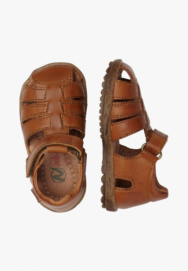 Naturino See Nappa Spazz Semi-Closed Sandal - Cognac