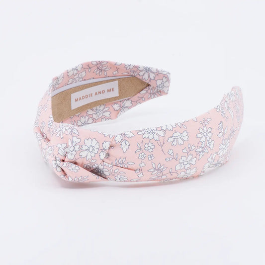 Maddie & Me Knotted Headband - Peach Fuzz Floral Knotted Headband