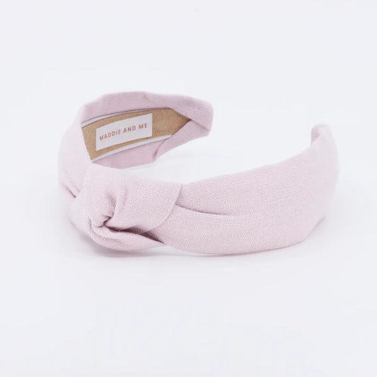 Maddie & Me Knotted Headband - Light Pink Linen Knotted Headband