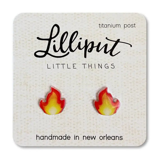 Lilliput Little Things Earrings - Flame Emoji