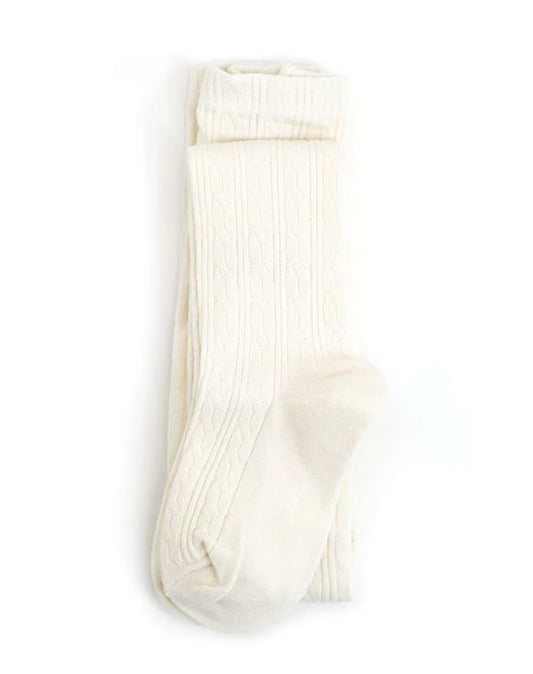 Little Stocking Co. - Ivory Cable Knit Tights