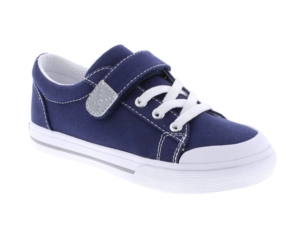 Footmates Jordan - Navy Canvas Velcro