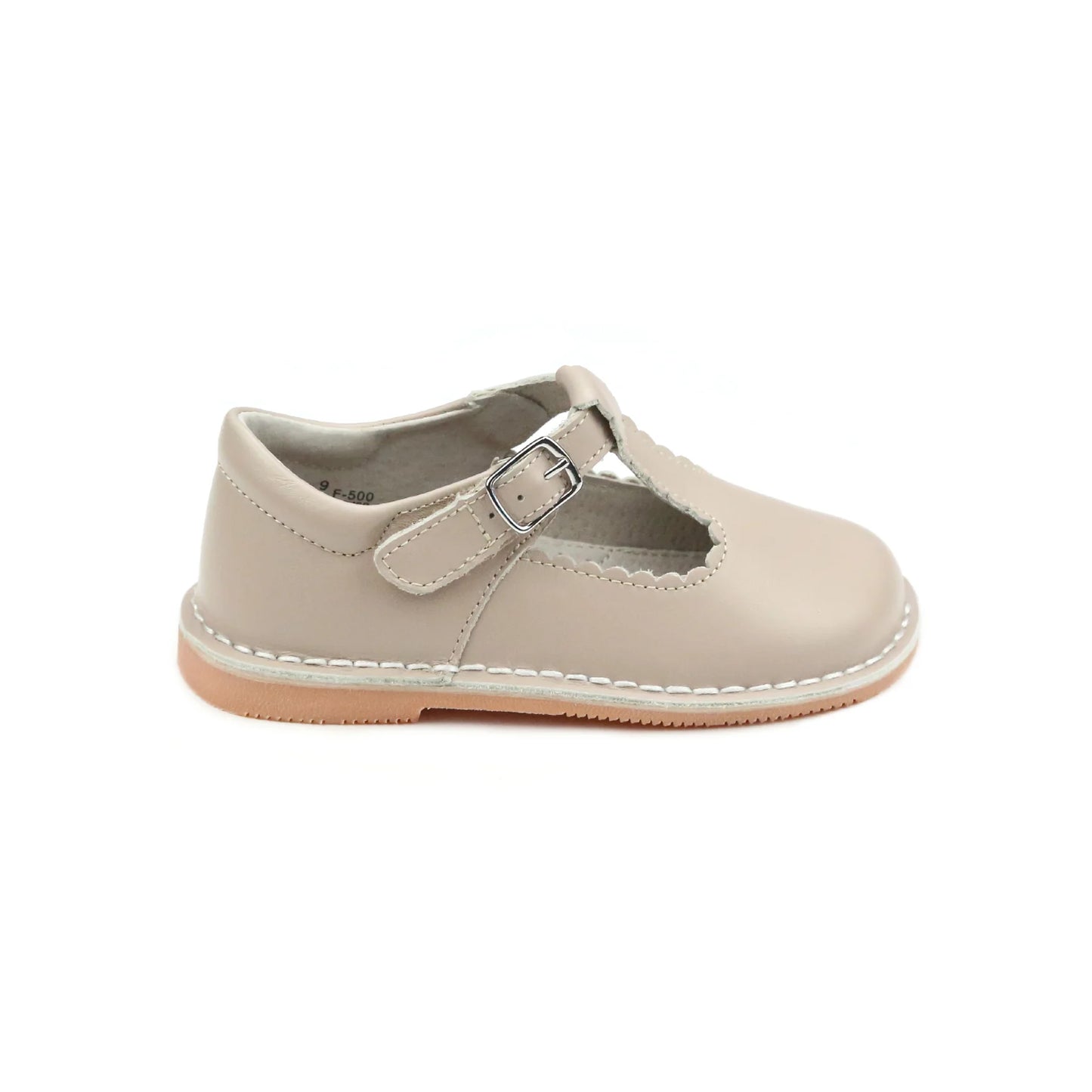 L’Amour Scalloped T-Strap F-500 - Almond