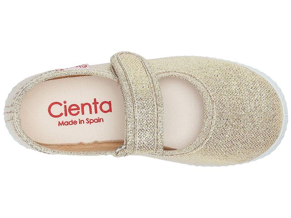 Cienta Velcro Mary Jane - Gold Sparkle