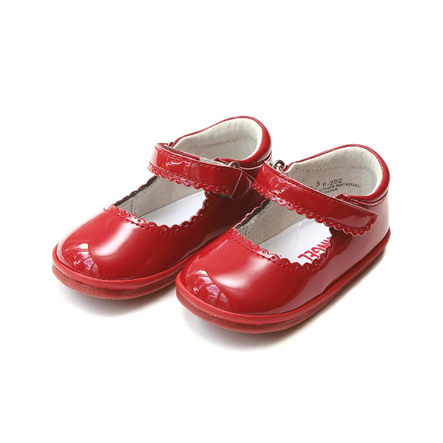 Angel Baby/ L’Amour F-202 - Cara Scalloped Mary Jane - Patent Red