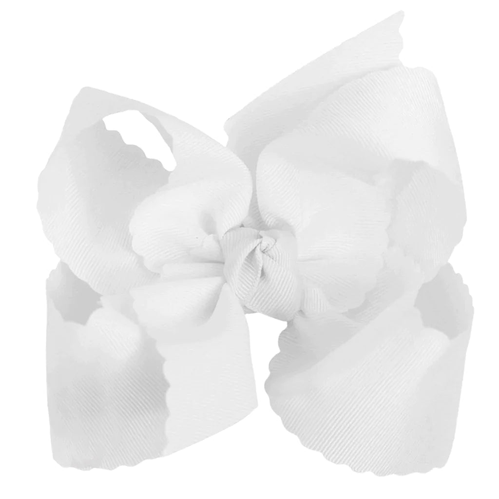 Beyond Creations 5.5” Huge Scalloped Bow - White