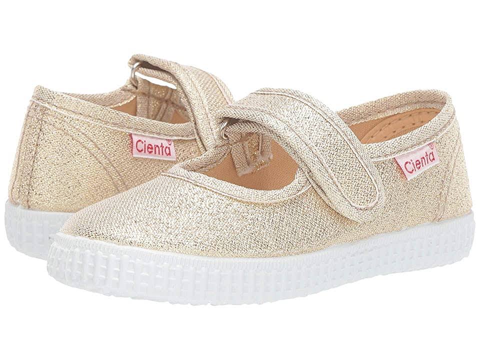 Cienta Velcro Mary Jane - Gold Sparkle