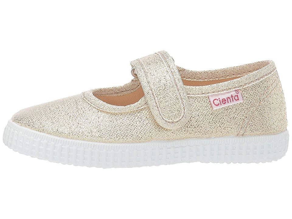 Cienta Velcro Mary Jane - Gold Sparkle