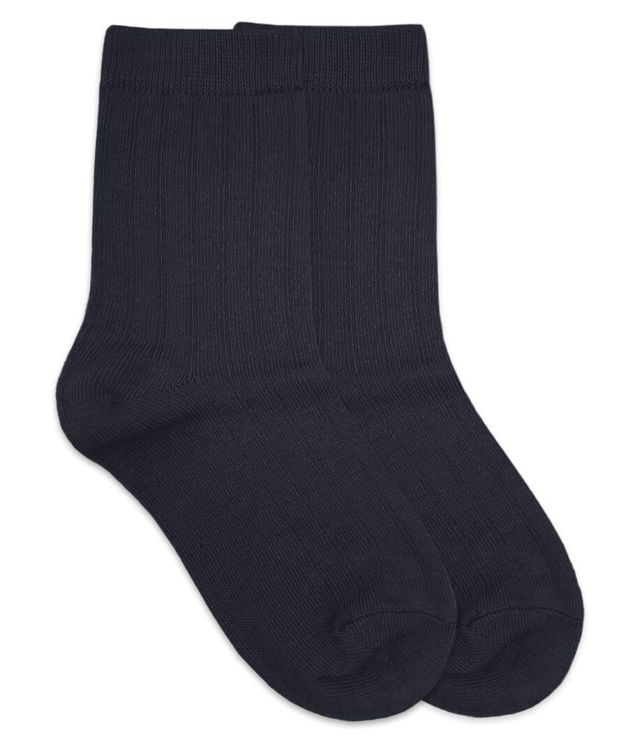 Jefferies Cotton Rib Crew Socks- 1 Pair - Navy - 1158