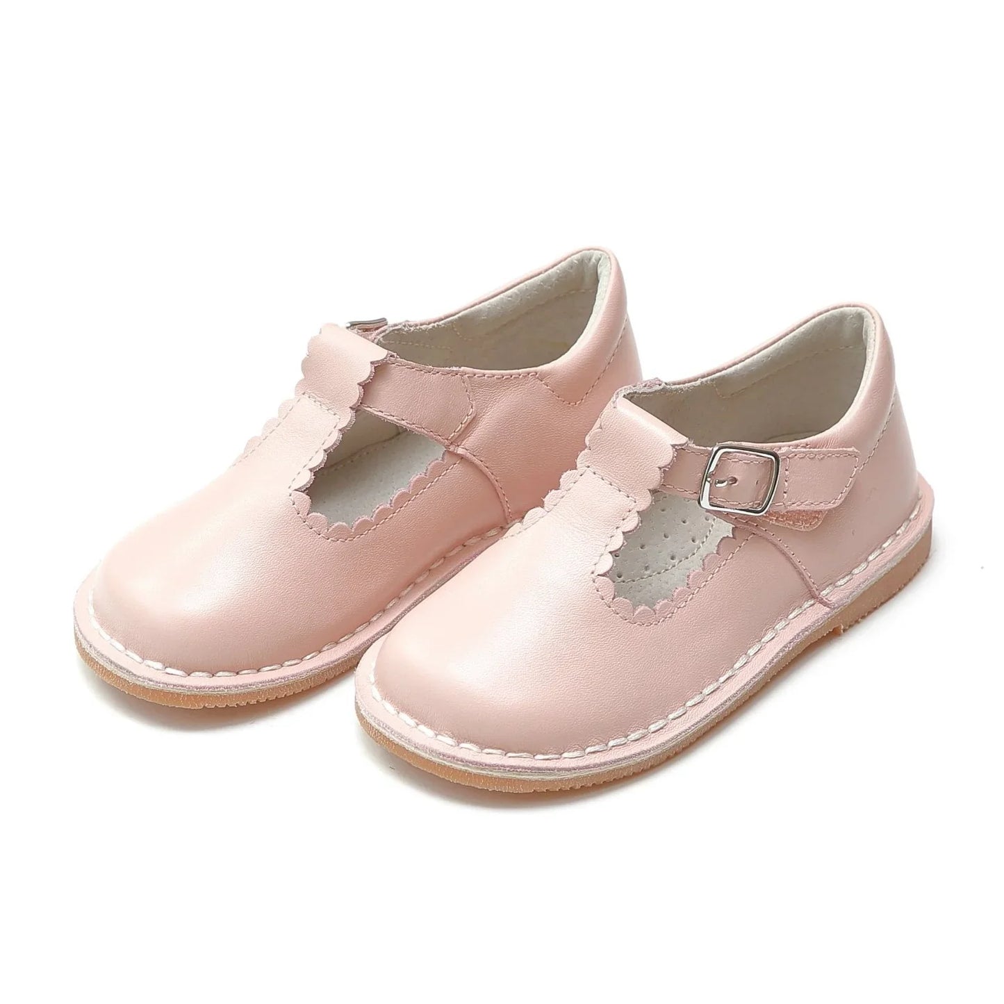 L’Amour Scalloped T-Strap F-500 - Pink