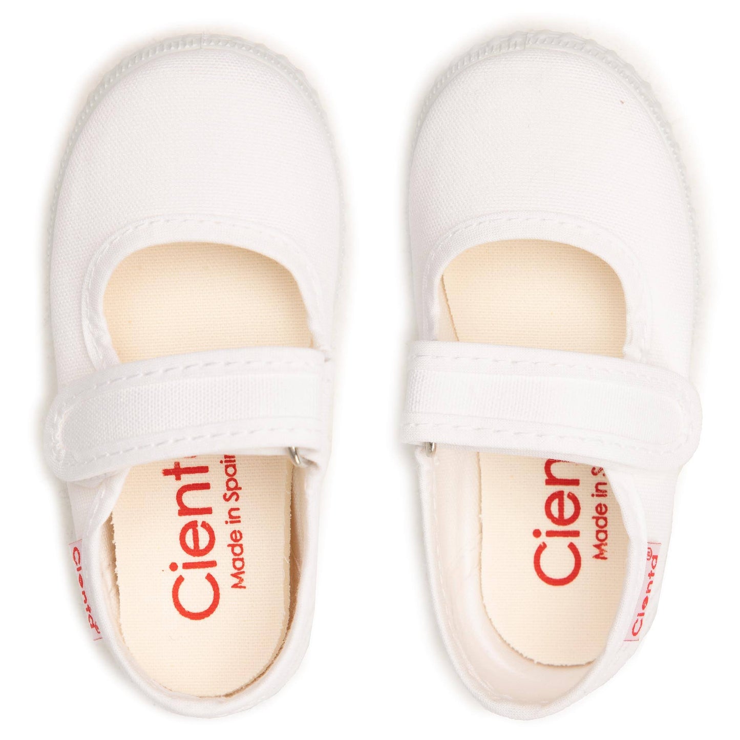 Cienta Velcro Mary Jane - White