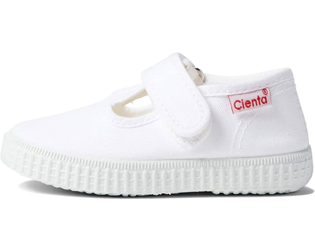 Cienta Velcro T-Strap - White