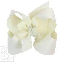 Beyond Creations 5.5” XL Scalloped Bow - Antique White